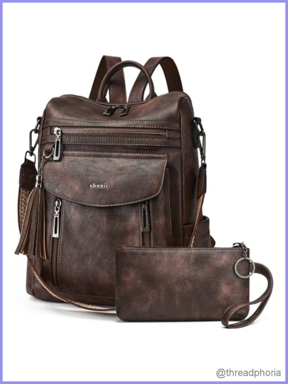 Faux Leather Convertible Backpack Purse for Women Travel Work Bag